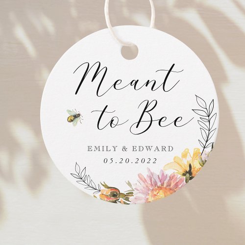 Rustic Wildflower Meant to Bee Wedding Favor Tags