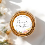 Rustic Wildflower Meant to Bee Wedding Honey Favor Classic Round Sticker<br><div class="desc">Custom-designed wedding favor stickers/labels featuring watercolor wildflower and bee design.</div>