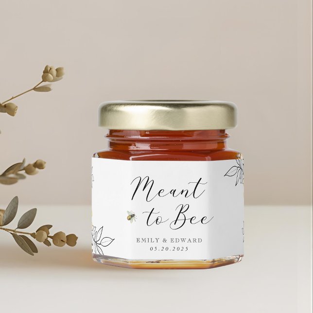 Rustic Wildflower Meant to Bee Wedding Honey Jar Favors (Creator Uploaded)