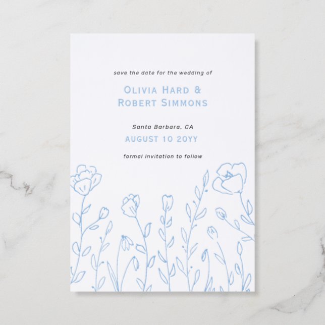 Rustic Wildflower Minimal Wedding Invitation (Front)