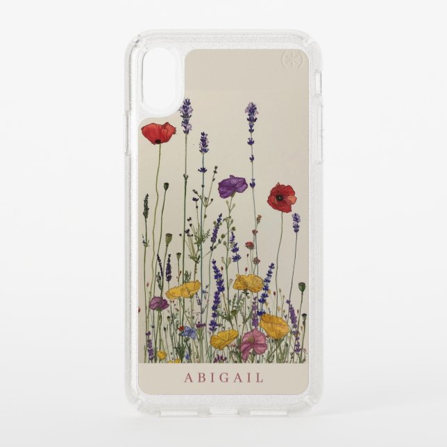 Rustic Wildflower Monogram Speck iPhone XS Max Case (Front)