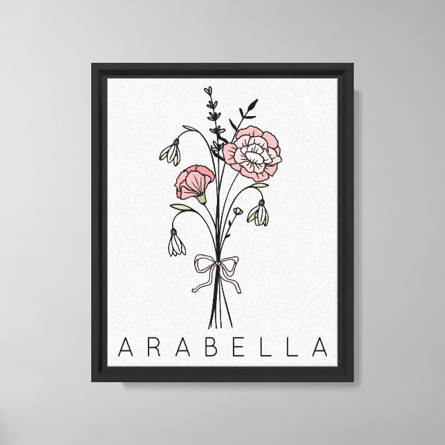 Rustic Wildflower  Name  Canvas Print (Front)