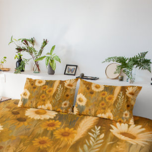 Rustic Wildflower Pattern Pillow Case