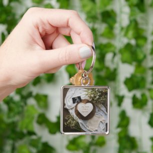 Rustic wildflower pregnancy announcement keepsake  keychain