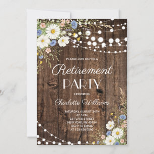 Rustic Wildflower Retirement Party Invitation