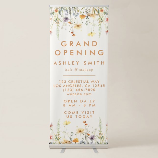 Rustic Wildflower Retractable Banner (Front)