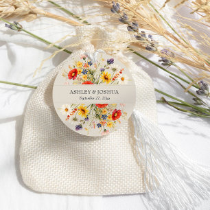 Rustic Wildflower Rich Fall Summer Floral Wedding Favor Tags