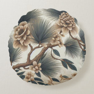 Rustic Wildflower Round Pillow – Nature’s Charm