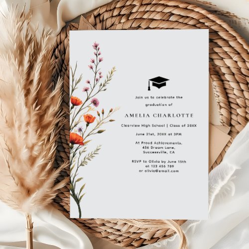 Rustic Wildflower Simple Graduation Party