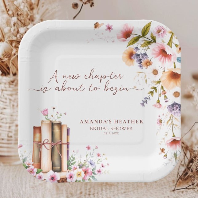 Rustic Wildflower Storybook Bridal Shower Party  Paper Plates (Creator Uploaded)