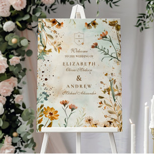 Rustic Wildflower Watercolor Wedding Foam Board
