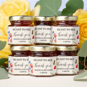Rustic Wildflower Watercolor Wedding Thank you Honey Jar Favors