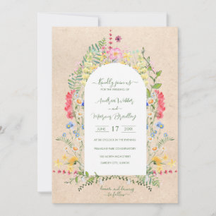 Rustic Wildflower Watercolors Invitation