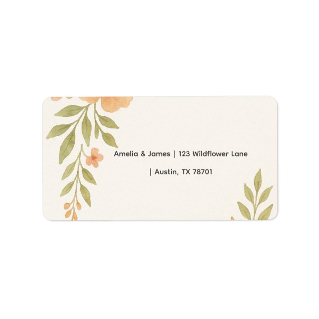 Rustic Wildflower Wedding Address Labels (Front)