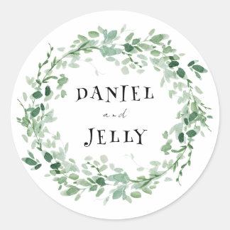 Rustic Wildflower Wedding Classic Round Sticker