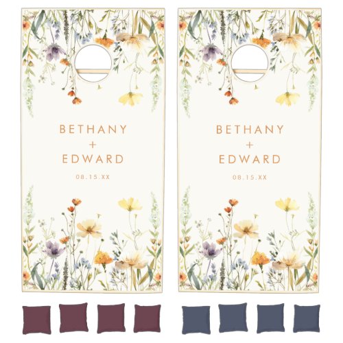 Rustic Wildflower Wedding Cornhole Set