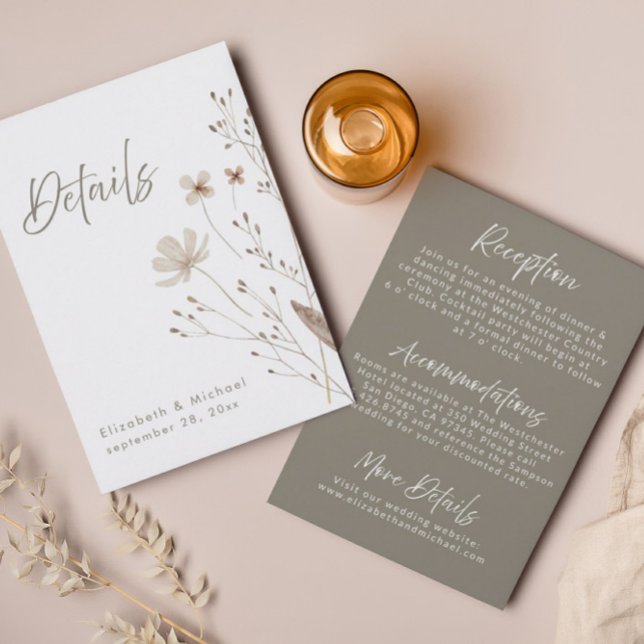 Rustic Wildflower Wedding Details Enclosure Card (Creator Uploaded)