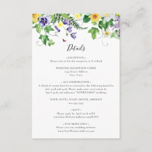 Rustic Wildflower Wedding Enclosure Card