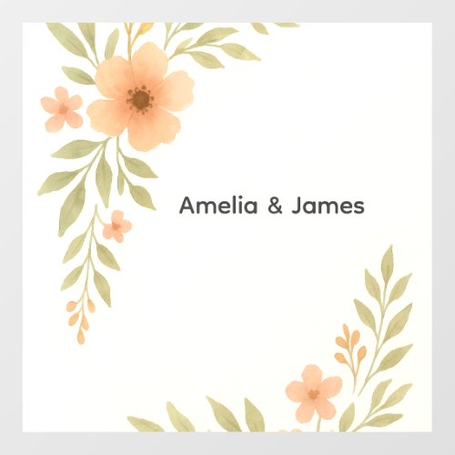 Rustic Wildflower Wedding Floor Decal