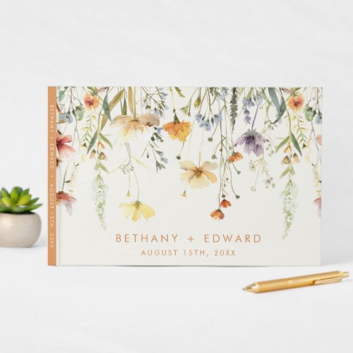 Rustic Wildflower Wedding Guest Book