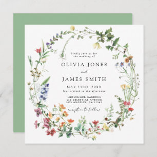 Rustic Wildflower Wedding Invitation