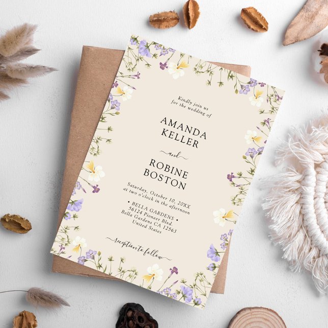 Rustic Wildflower Wedding Invitation (Creator Uploaded)