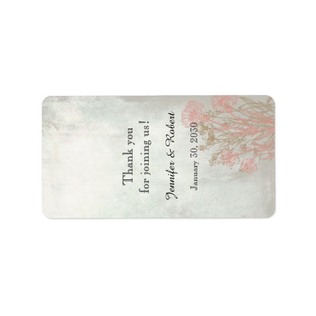 Rustic Wildflower Wedding Lip Balm Label (Front)