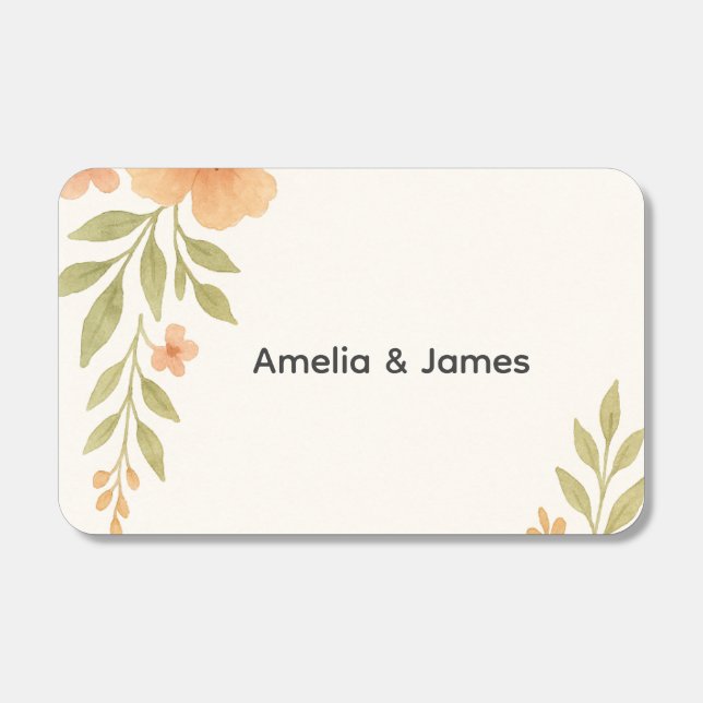 Rustic Wildflower Wedding Matches (Front)