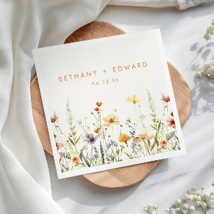 Rustic Wildflower Wedding Napkins
