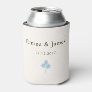 Rustic Wildflower Wedding Personalized Floral Can Cooler