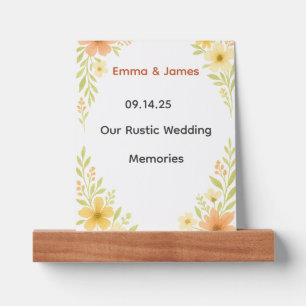 Rustic Wildflower Wedding Picture Ledge