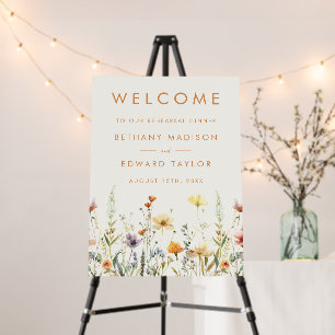 Rustic Wildflower Wedding Rehearsal Dinner Foam Board