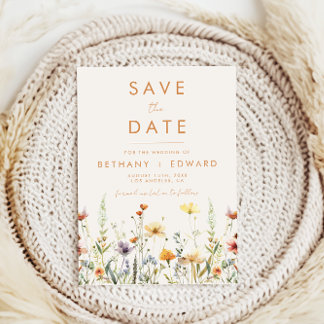 Rustic Wildflower Wedding Save The Date