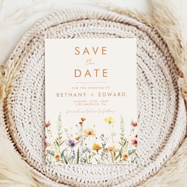 Rustic Wildflower Wedding Save The Date (Creator Uploaded)