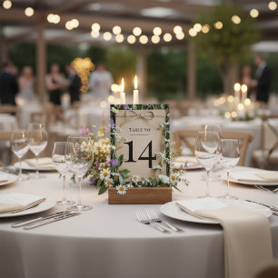 Rustic Wildflower Wedding Table Number