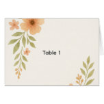 Rustic Wildflower Wedding Table Number Card