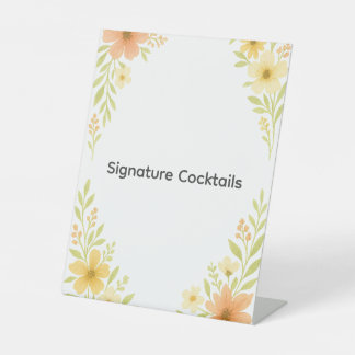 Rustic Wildflower Wedding Tabletop Sign