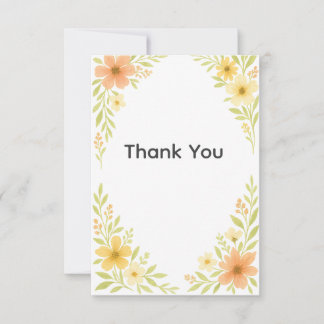 Rustic Wildflower Wedding Thank You Card