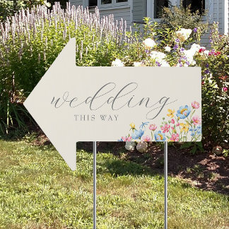 Rustic Wildflower Wedding This Way Sign