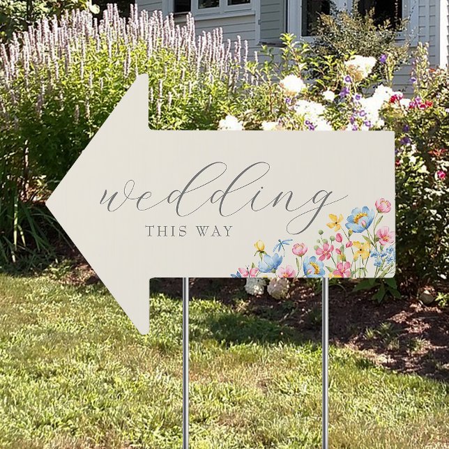 Rustic Wildflower Wedding This Way Sign (Creator Uploaded)