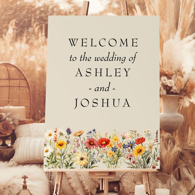Rustic Wildflower Wedding Welcome Foam Board (Wedding welcome sign from Rustic Wildflower Wedding Collection by Darling & May
)