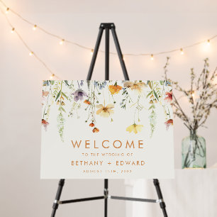 Rustic Wildflower Wedding Welcome Foam Board