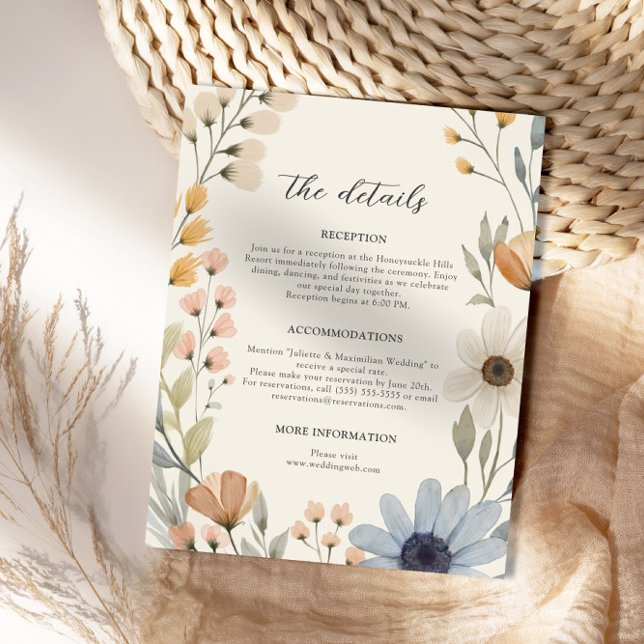 Rustic Wildflower Wreath Garden Wedding Enclosure Card (Creator Uploaded)