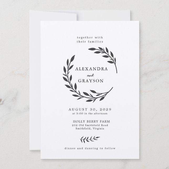 Rustic Wildflower Wreath Wedding  Invitation (Front)