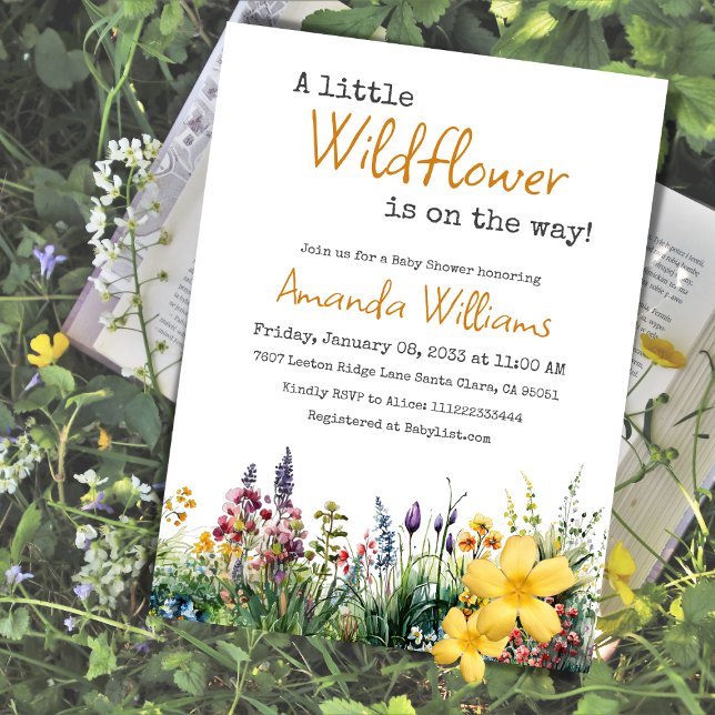 Rustic Wildflower Yellow Boho Floral Baby Shower Invitation (Creator Uploaded)