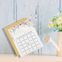 Rustic Wildflowers Baby Bingo Game Card