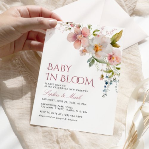 Rustic Wildflowers Baby In Bloom Invitation