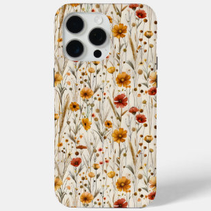 Rustic Wildflowers - Boho Fall Floral Pattern iPhone 15 Pro Max Case