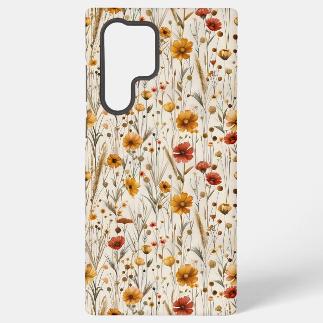 Rustic Wildflowers - Boho Fall Floral Pattern Samsung Galaxy Case (Back)