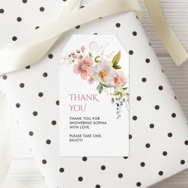 Rustic Wildflowers Bridal Shower Gift Tags (Creator Uploaded)